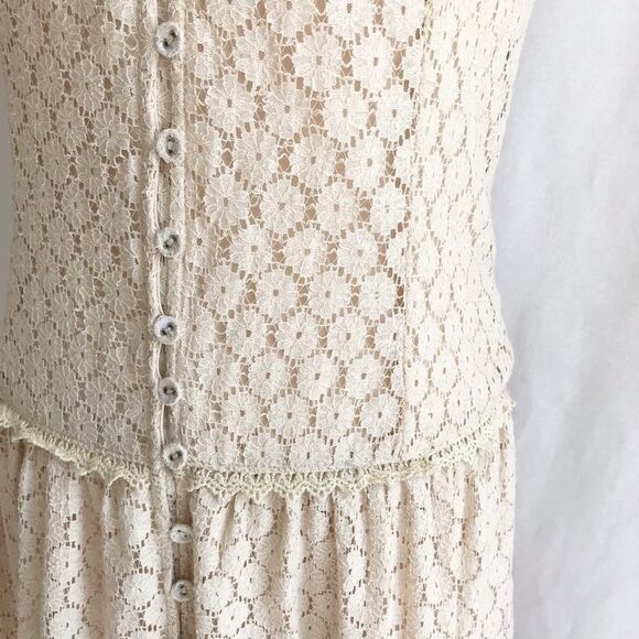 Anthropologie Current Air Lace Boho Maxi Dress XS - Picture 5 of 11